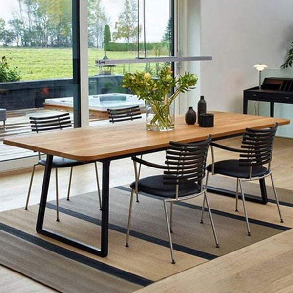 Rectangle Industrial Style Dining Table Wood Fixed Table with Solid Wood Clearhalo ' dining_table' 'Dining Tables & Seating' 'Dining Tables' 'furn' 'furn_dining_table' 'Furniture' 'furniture_dining_table' 'Kitchen & Dining Furniture' 'kitchen&dining_furn' 'kitchen' 'kitchen_dining_table' 4342968