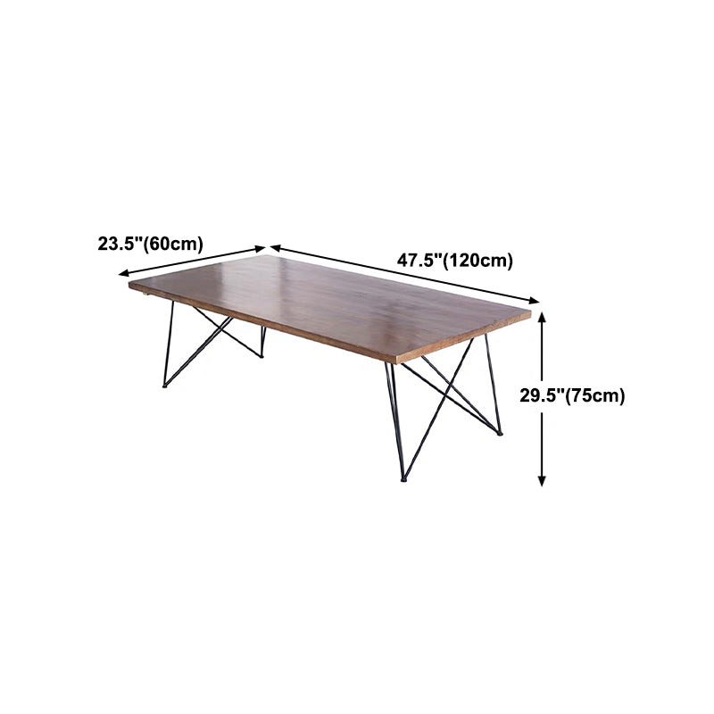Rectangle Industrial Style Dining Table Wood Fixed Table with Solid Wood Clearhalo ' dining_table' 'Dining Tables & Seating' 'Dining Tables' 'furn' 'furn_dining_table' 'Furniture' 'furniture_dining_table' 'Kitchen & Dining Furniture' 'kitchen&dining_furn' 'kitchen' 'kitchen_dining_table' 4342970