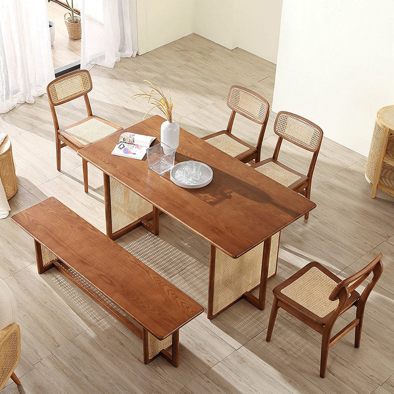 Industrial Solid Wood Brown Dining Table Rectangle Standard Dining Table for Kitchen 47.2"L x 33.5"W x 29.5"H Without Chairs Clearhalo ' dining_table' 'Dining Tables & Seating' 'Dining Tables' 'furn' 'furn_dining_table' 'Furniture' 'furniture_dining_table' 'Kitchen & Dining Furniture' 'kitchen&dining_furn' 'kitchen' 'kitchen_dining_table' 4342974