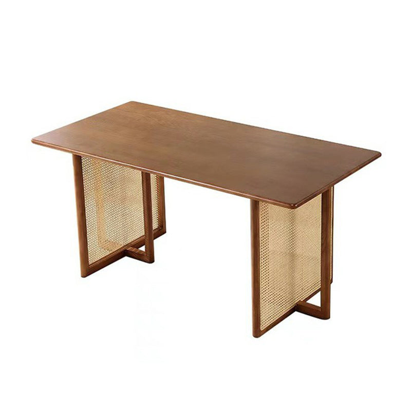 Industrial Solid Wood Brown Dining Table Rectangle Standard Dining Table for Kitchen 78.7"L x 33.5"W x 29.5"H Without Chairs Clearhalo ' dining_table' 'Dining Tables & Seating' 'Dining Tables' 'furn' 'furn_dining_table' 'Furniture' 'furniture_dining_table' 'Kitchen & Dining Furniture' 'kitchen&dining_furn' 'kitchen' 'kitchen_dining_table' 4342978