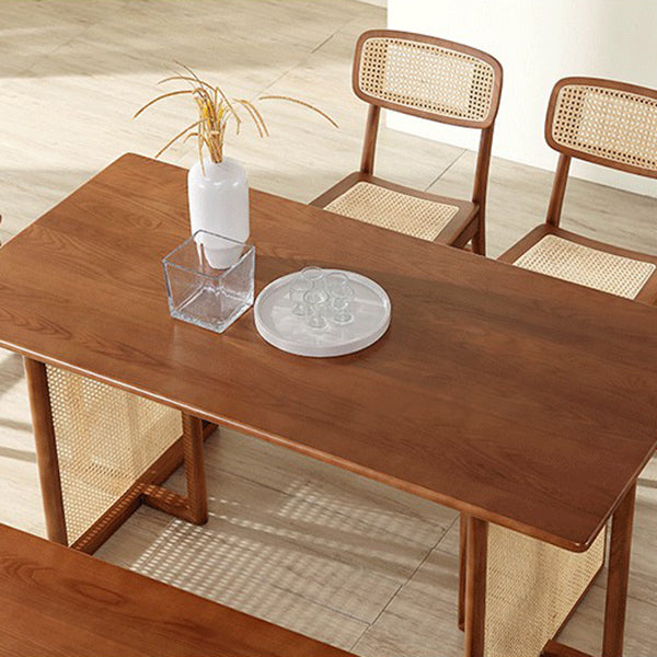 Industrial Solid Wood Brown Dining Table Rectangle Standard Dining Table for Kitchen Clearhalo ' dining_table' 'Dining Tables & Seating' 'Dining Tables' 'furn' 'furn_dining_table' 'Furniture' 'furniture_dining_table' 'Kitchen & Dining Furniture' 'kitchen&dining_furn' 'kitchen' 'kitchen_dining_table' 4342979