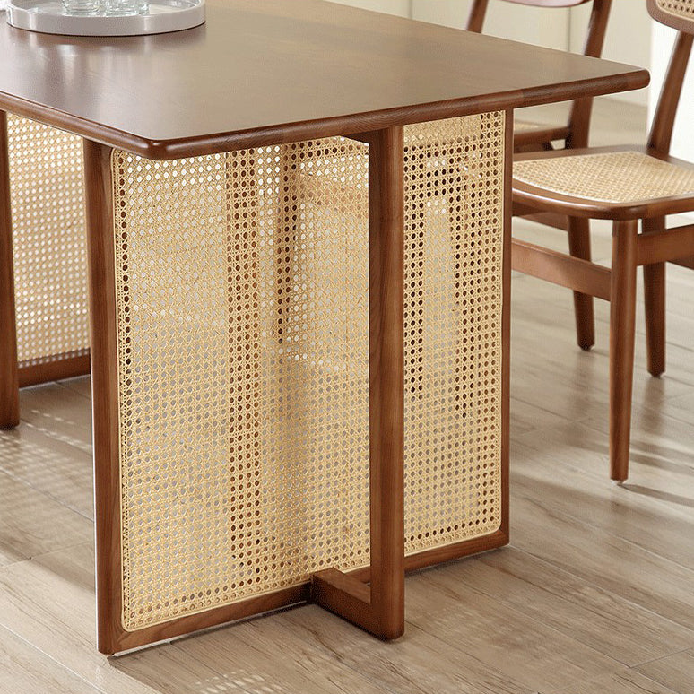 Industrial Solid Wood Brown Dining Table Rectangle Standard Dining Table for Kitchen Clearhalo ' dining_table' 'Dining Tables & Seating' 'Dining Tables' 'furn' 'furn_dining_table' 'Furniture' 'furniture_dining_table' 'Kitchen & Dining Furniture' 'kitchen&dining_furn' 'kitchen' 'kitchen_dining_table' 4342980