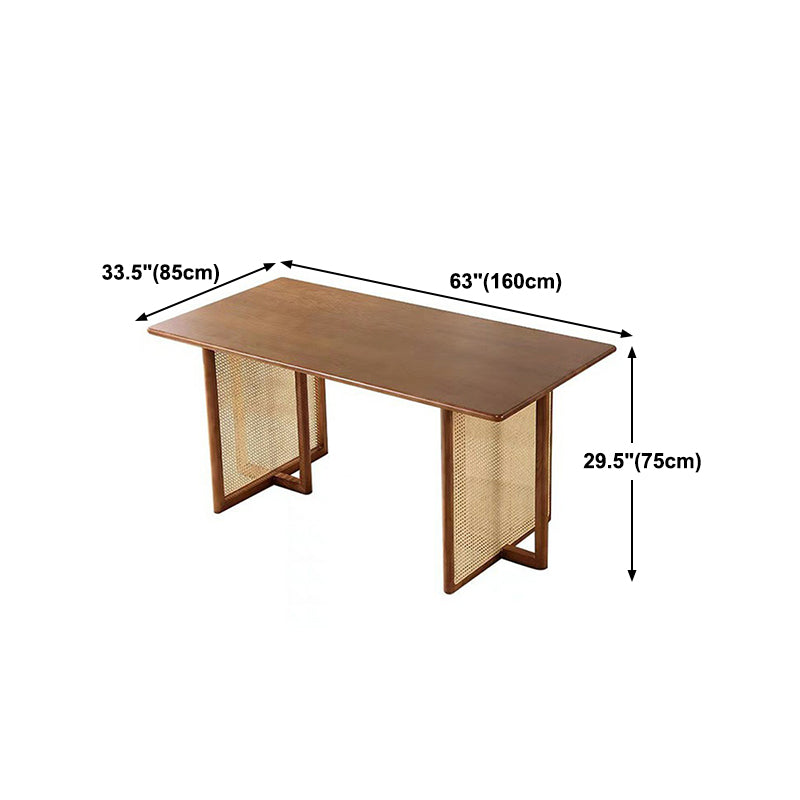 Industrial Solid Wood Brown Dining Table Rectangle Standard Dining Table for Kitchen Clearhalo ' dining_table' 'Dining Tables & Seating' 'Dining Tables' 'furn' 'furn_dining_table' 'Furniture' 'furniture_dining_table' 'Kitchen & Dining Furniture' 'kitchen&dining_furn' 'kitchen' 'kitchen_dining_table' 4342986