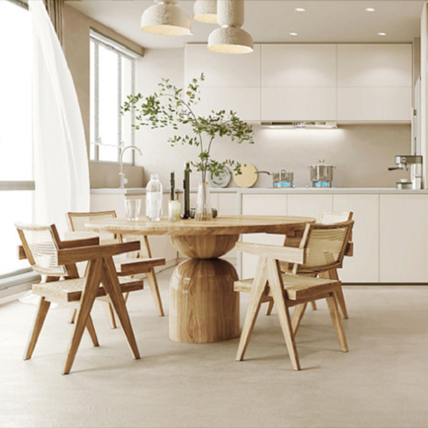 Solid Wood Simplicity Dining Table Round Fixed Table for Dining Room Clearhalo ' dining_table' 'Dining Tables & Seating' 'Dining Tables' 'furn' 'furn_dining_table' 'Furniture' 'furniture_dining_table' 'Kitchen & Dining Furniture' 'kitchen&dining_furn' 'kitchen' 'kitchen_dining_table' 4342992