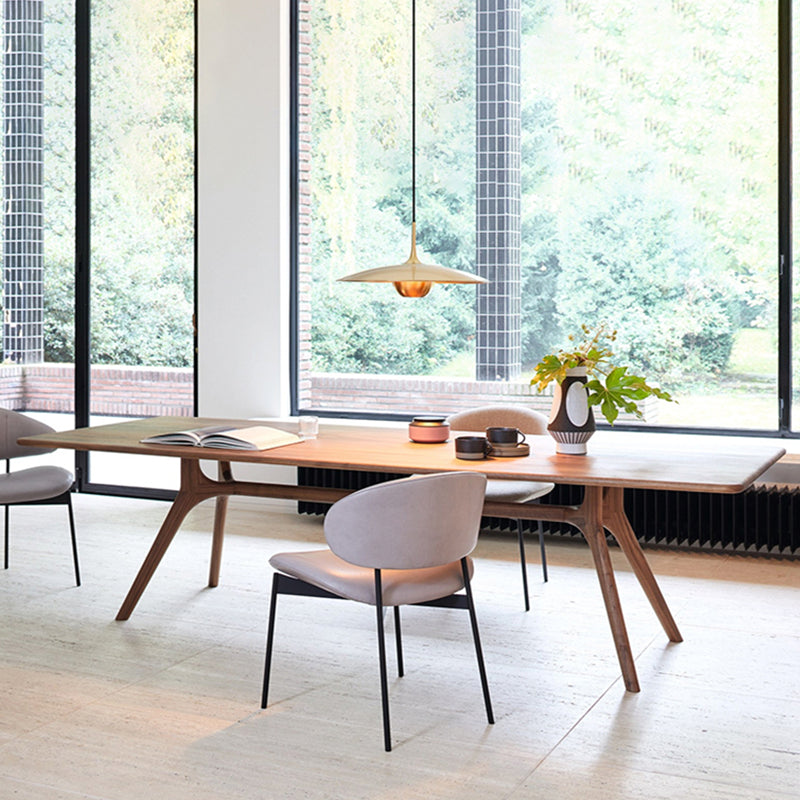 Rectangle Wood Dining Table Pine Solid Wood Table Modern with Trestle Base Natural Clearhalo ' dining_table' 'Dining Tables & Seating' 'Dining Tables' 'Furniture' 'furniture_dining_table' 'Kitchen & Dining Furniture' 'kitchen&dining_furn' 'kitchen' 'kitchen_dining_table' 4343012