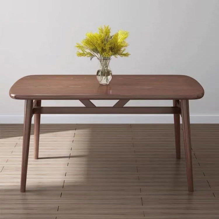 Industrial MDF Standard Dining Table Rectangle Kitchen Dining Table with 4 Legs Walnut Without Chairs Clearhalo ' dining_table' 'Dining Tables & Seating' 'Dining Tables' 'furn' 'furn_dining_table' 'Furniture' 'furniture_dining_table' 'Kitchen & Dining Furniture' 'kitchen&dining_furn' 'kitchen' 'kitchen_dining_table' 4343027