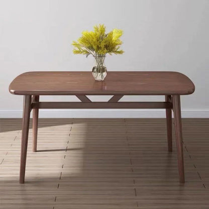 Industrial MDF Standard Dining Table Rectangle Kitchen Dining Table with 4 Legs Walnut Without Chairs Clearhalo ' dining_table' 'Dining Tables & Seating' 'Dining Tables' 'furn' 'furn_dining_table' 'Furniture' 'furniture_dining_table' 'Kitchen & Dining Furniture' 'kitchen&dining_furn' 'kitchen' 'kitchen_dining_table' 4343027