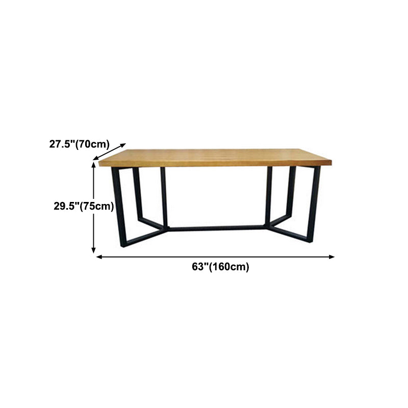Industrial Rectangle Dining Table Solid Wood Trestle Base Dining Table Clearhalo ' dining_table' 'Dining Tables & Seating' 'Dining Tables' 'furn' 'furn_dining_table' 'Furniture' 'furniture_dining_table' 'Kitchen & Dining Furniture' 'kitchen&dining_furn' 'kitchen' 'kitchen_dining_table' 4343069