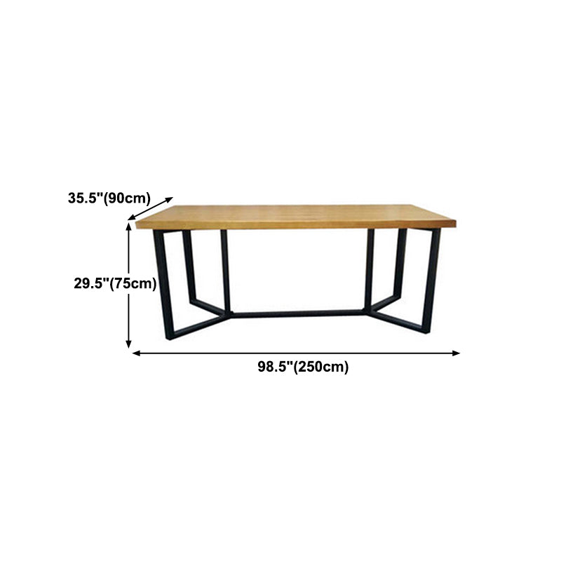 Industrial Rectangle Dining Table Solid Wood Trestle Base Dining Table Clearhalo ' dining_table' 'Dining Tables & Seating' 'Dining Tables' 'furn' 'furn_dining_table' 'Furniture' 'furniture_dining_table' 'Kitchen & Dining Furniture' 'kitchen&dining_furn' 'kitchen' 'kitchen_dining_table' 4343073