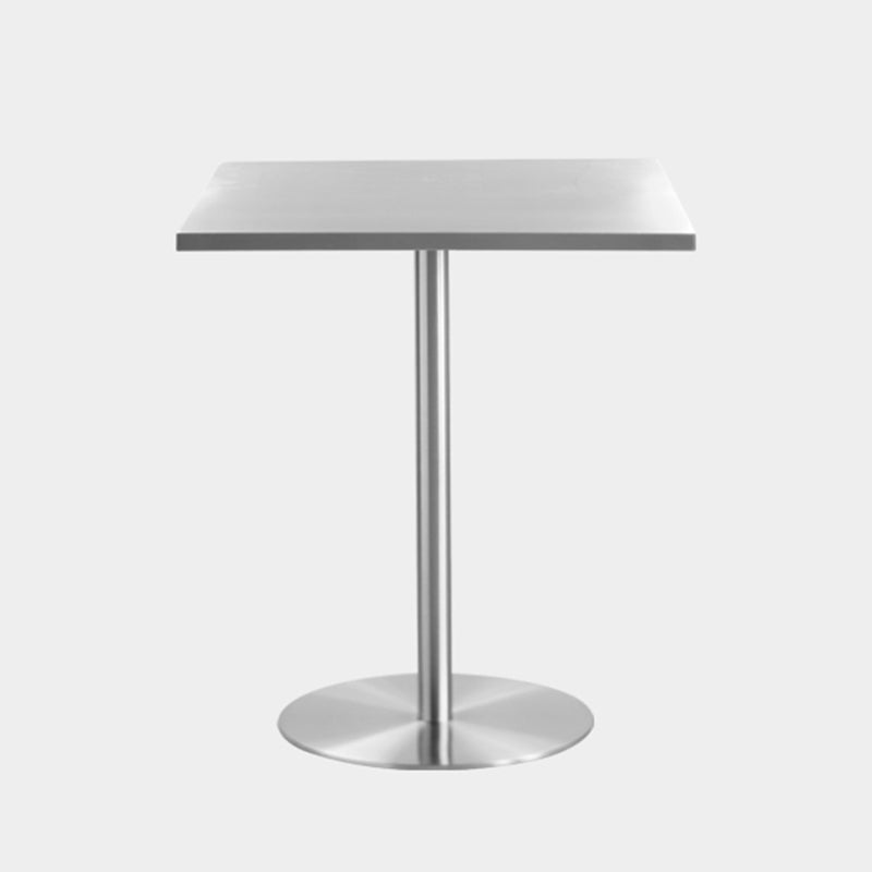 Tulip Base Industrial Dining Table Silver Stainless Steel Fixed Table Square Silver Clearhalo ' dining_table' 'Dining Tables & Seating' 'Dining Tables' 'furn' 'furn_dining_table' 'Furniture' 'furniture_dining_table' 'Kitchen & Dining Furniture' 'kitchen&dining_furn' 'kitchen' 'kitchen_dining_table' 4343077