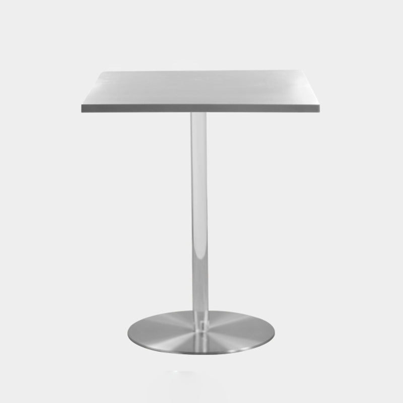 Tulip Base Industrial Dining Table Silver Stainless Steel Fixed Table Square Clear Clearhalo ' dining_table' 'Dining Tables & Seating' 'Dining Tables' 'furn' 'furn_dining_table' 'Furniture' 'furniture_dining_table' 'Kitchen & Dining Furniture' 'kitchen&dining_furn' 'kitchen' 'kitchen_dining_table' 4343078