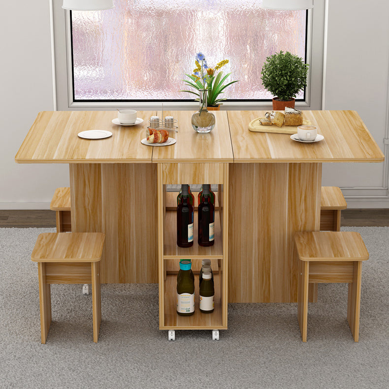 Mid-Century Modern Dining Table Rectangle Drop-Leaf Dining Table for Home Use Clearhalo ' dining_table' 'Dining Tables & Seating' 'Dining Tables' 'furn' 'furn_dining_table' 'Furniture' 'furniture_dining_table' 'Kitchen & Dining Furniture' 'kitchen&dining_furn' 'kitchen' 'kitchen_dining_table' 4343108