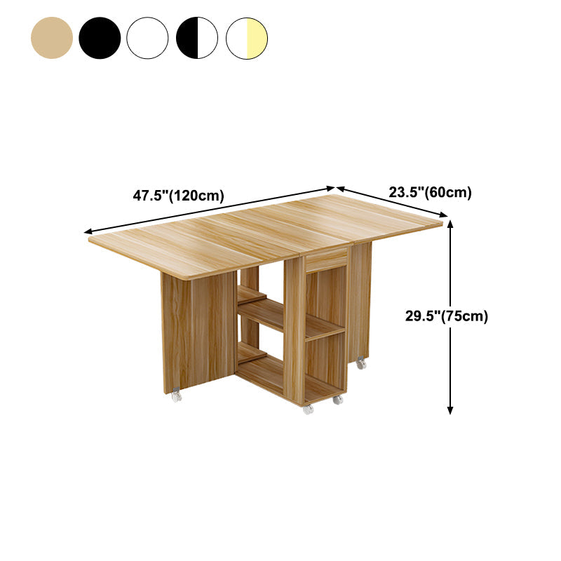 Mid-Century Modern Dining Table Rectangle Drop-Leaf Dining Table for Home Use Clearhalo ' dining_table' 'Dining Tables & Seating' 'Dining Tables' 'furn' 'furn_dining_table' 'Furniture' 'furniture_dining_table' 'Kitchen & Dining Furniture' 'kitchen&dining_furn' 'kitchen' 'kitchen_dining_table' 4343110
