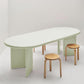 Modern Style Dining Table Oval Solid Wood Dining Table with Double Pedestal Base Green Without Chairs Clearhalo ' dining_table' 'Dining Tables & Seating' 'Dining Tables' 'furn' 'furn_dining_table' 'Furniture' 'furniture_dining_table' 'Kitchen & Dining Furniture' 'kitchen&dining_furn' 'kitchen' 'kitchen_dining_table' 4343112