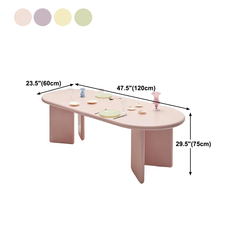 Modern Style Dining Table Oval Solid Wood Dining Table with Double Pedestal Base Clearhalo ' dining_table' 'Dining Tables & Seating' 'Dining Tables' 'furn' 'furn_dining_table' 'Furniture' 'furniture_dining_table' 'Kitchen & Dining Furniture' 'kitchen&dining_furn' 'kitchen' 'kitchen_dining_table' 4343122