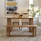 Rectangle Brown Dining Table Solid Wood Dining Table with Double Pedestal Base 55.1"L x 31.5"W x 29.5"H Without Chairs Clearhalo ' dining_table' 'Dining Tables & Seating' 'Dining Tables' 'furn' 'furn_dining_table' 'Furniture' 'furniture_dining_table' 'Kitchen & Dining Furniture' 'kitchen&dining_furn' 'kitchen' 'kitchen_dining_table' 4343144