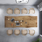 Rectangle 4 Legs Industrial Dining Table Solid Wood Fixed Dining Table 98.4"L x 35.4"W x 29.5"H Without Chairs Clearhalo ' dining_table' 'Dining Tables & Seating' 'Dining Tables' 'furn' 'furn_dining_table' 'Furniture' 'furniture_dining_table' 'Kitchen & Dining Furniture' 'kitchen&dining_furn' 'kitchen' 'kitchen_dining_table' 4343162