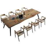 Rectangle 4 Legs Industrial Dining Table Solid Wood Fixed Dining Table Clearhalo ' dining_table' 'Dining Tables & Seating' 'Dining Tables' 'furn' 'furn_dining_table' 'Furniture' 'furniture_dining_table' 'Kitchen & Dining Furniture' 'kitchen&dining_furn' 'kitchen' 'kitchen_dining_table' 4343169