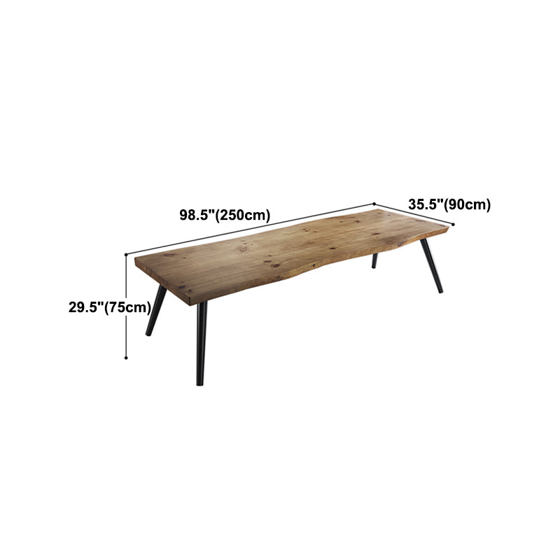 Rectangle 4 Legs Industrial Dining Table Solid Wood Fixed Dining Table Clearhalo ' dining_table' 'Dining Tables & Seating' 'Dining Tables' 'furn' 'furn_dining_table' 'Furniture' 'furniture_dining_table' 'Kitchen & Dining Furniture' 'kitchen&dining_furn' 'kitchen' 'kitchen_dining_table' 4343178
