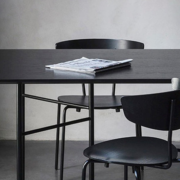 Industrial Style Dining Table Rectangle Solid Wood Black Dining Table with 4 Legs Clearhalo ' dining_table' 'Dining Tables & Seating' 'Dining Tables' 'furn' 'furn_dining_table' 'Furniture' 'furniture_dining_table' 'Kitchen & Dining Furniture' 'kitchen&dining_furn' 'kitchen' 'kitchen_dining_table' 4343199