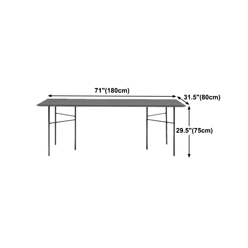 Industrial Style Dining Table Rectangle Solid Wood Black Dining Table with 4 Legs Clearhalo ' dining_table' 'Dining Tables & Seating' 'Dining Tables' 'furn' 'furn_dining_table' 'Furniture' 'furniture_dining_table' 'Kitchen & Dining Furniture' 'kitchen&dining_furn' 'kitchen' 'kitchen_dining_table' 4343205