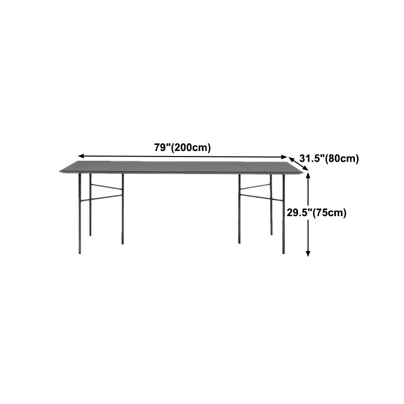 Industrial Style Dining Table Rectangle Solid Wood Black Dining Table with 4 Legs Clearhalo ' dining_table' 'Dining Tables & Seating' 'Dining Tables' 'furn' 'furn_dining_table' 'Furniture' 'furniture_dining_table' 'Kitchen & Dining Furniture' 'kitchen&dining_furn' 'kitchen' 'kitchen_dining_table' 4343206