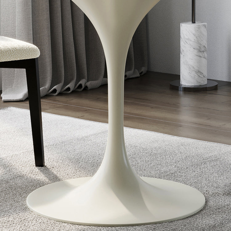 Contemporary Style Dinette Table Round Stone Furniture with Tulip Base Clearhalo ' dining_table' 'Dining Tables & Seating' 'Dining Tables' 'furn' 'furn_dining_table' 'Furniture' 'furniture_dining_table' 'Kitchen & Dining Furniture' 'kitchen&dining_furn' 'kitchen' 'kitchen_dining_table' 4343237