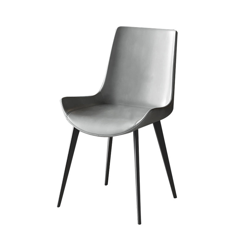 Contemporary Leather Dining Arm Chairs Solid Back Dining Side Chairs (Set of 2) Clearhalo ' kitchen&dining_furn' 'Dining Chairs' 'Dining Tables & Seating' 'dining_chair' 'furn' 'furn_dining_chair' 'Furniture' 'furniture_dining_chair' 'Kitchen & Dining Furniture' 'kitchen' 4343261