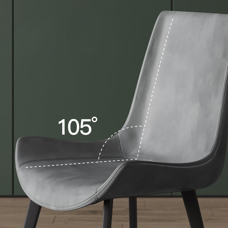 Contemporary Leather Dining Arm Chairs Solid Back Dining Side Chairs (Set of 2) Clearhalo ' kitchen&dining_furn' 'Dining Chairs' 'Dining Tables & Seating' 'dining_chair' 'furn' 'furn_dining_chair' 'Furniture' 'furniture_dining_chair' 'Kitchen & Dining Furniture' 'kitchen' 4343262