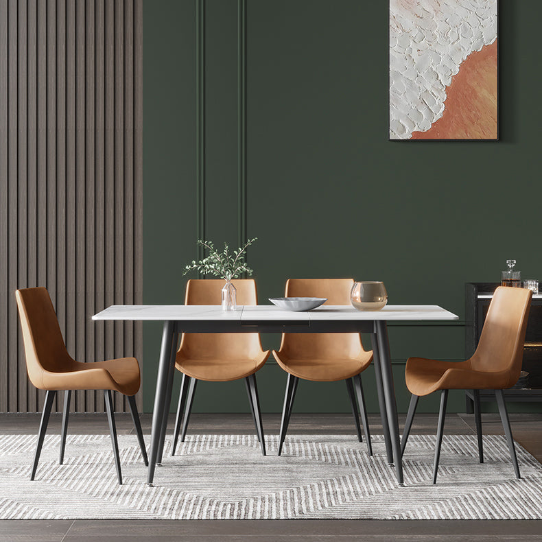 Contemporary Leather Dining Arm Chairs Solid Back Dining Side Chairs (Set of 2) Clearhalo ' kitchen&dining_furn' 'Dining Chairs' 'Dining Tables & Seating' 'dining_chair' 'furn' 'furn_dining_chair' 'Furniture' 'furniture_dining_chair' 'Kitchen & Dining Furniture' 'kitchen' 4343265