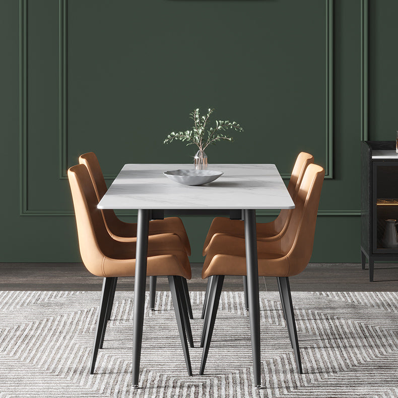 Contemporary Leather Dining Arm Chairs Solid Back Dining Side Chairs (Set of 2) Clearhalo ' kitchen&dining_furn' 'Dining Chairs' 'Dining Tables & Seating' 'dining_chair' 'furn' 'furn_dining_chair' 'Furniture' 'furniture_dining_chair' 'Kitchen & Dining Furniture' 'kitchen' 4343266