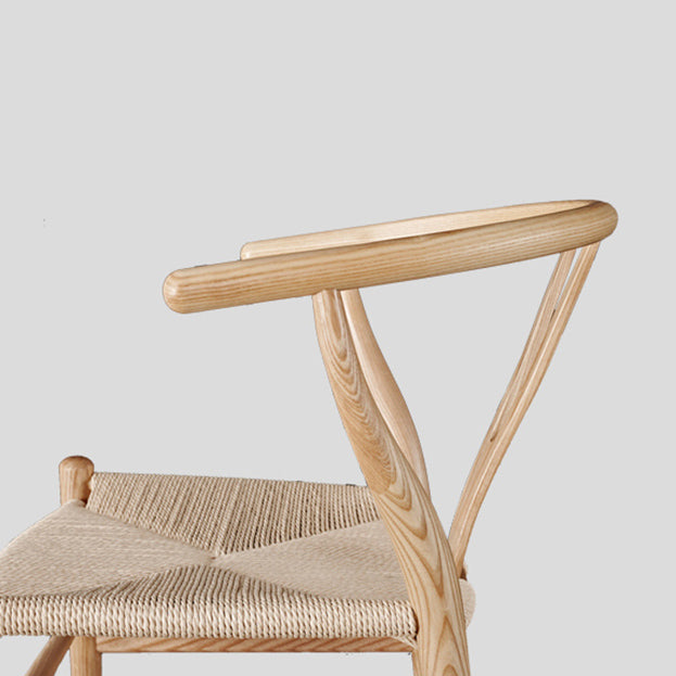 Contemporary Home Wood Arm Chair Natural Wishbone Dining Chair (Set of 2) Clearhalo ' kitchen&dining_furn' 'Dining Chairs' 'Dining Tables & Seating' 'dining_chair' 'furn' 'furn_dining_chair' 'Furniture' 'furniture_dining_chair' 'Kitchen & Dining Furniture' 'kitchen' 4343283
