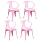 Industrial Dining Arm Chairs Stackable Armchair with Metal Legs (Set of 4) Pink Clearhalo ' kitchen&dining_furn' 'Dining Chairs' 'Dining Tables & Seating' 'dining_chair' 'furn' 'furn_dining_chair' 'Furniture' 'furniture_dining_chair' 'Kitchen & Dining Furniture' 'kitchen' 4343299