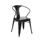 Industrial Dining Arm Chairs Stackable Armchair with Metal Legs (Set of 4) Clearhalo ' kitchen&dining_furn' 'Dining Chairs' 'Dining Tables & Seating' 'dining_chair' 'furn' 'furn_dining_chair' 'Furniture' 'furniture_dining_chair' 'Kitchen & Dining Furniture' 'kitchen' 4343302