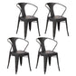 Industrial Dining Arm Chairs Stackable Armchair with Metal Legs (Set of 4) Antique Black Clearhalo ' kitchen&dining_furn' 'Dining Chairs' 'Dining Tables & Seating' 'dining_chair' 'furn' 'furn_dining_chair' 'Furniture' 'furniture_dining_chair' 'Kitchen & Dining Furniture' 'kitchen' 4343308