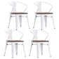 Industrial Dining Arm Chairs Stackable Armchair with Metal Legs (Set of 4) Gloss White Clearhalo ' kitchen&dining_furn' 'Dining Chairs' 'Dining Tables & Seating' 'dining_chair' 'furn' 'furn_dining_chair' 'Furniture' 'furniture_dining_chair' 'Kitchen & Dining Furniture' 'kitchen' 4343310