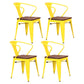 Industrial Dining Arm Chairs Stackable Armchair with Metal Legs (Set of 4) Lemon Yellow Clearhalo ' kitchen&dining_furn' 'Dining Chairs' 'Dining Tables & Seating' 'dining_chair' 'furn' 'furn_dining_chair' 'Furniture' 'furniture_dining_chair' 'Kitchen & Dining Furniture' 'kitchen' 4343312
