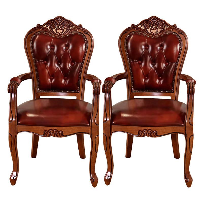 Scandinavian Style Ash Wood Chair Set Kitchen Open Back Dining Arm Chairs Red 2 Piece Set Clearhalo ' kitchen&dining_furn' 'Dining Chairs' 'Dining Tables & Seating' 'dining_chair' 'furn' 'furn_dining_chair' 'Furniture' 'furniture_dining_chair' 'Kitchen & Dining Furniture' 'kitchen' 4343328