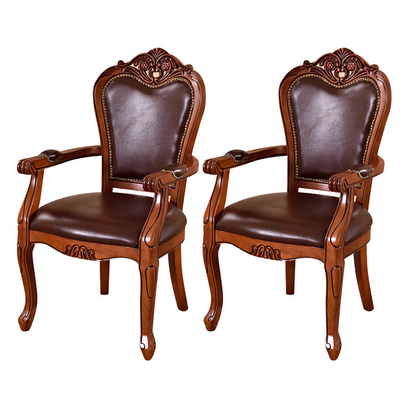 Scandinavian Style Ash Wood Chair Set Kitchen Open Back Dining Arm Chairs Brown 2 Piece Set Clearhalo ' kitchen&dining_furn' 'Dining Chairs' 'Dining Tables & Seating' 'dining_chair' 'furn' 'furn_dining_chair' 'Furniture' 'furniture_dining_chair' 'Kitchen & Dining Furniture' 'kitchen' 4343334