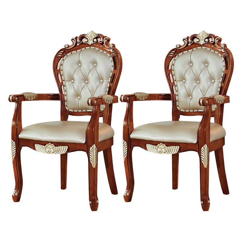 Scandinavian Style Ash Wood Chair Set Kitchen Open Back Dining Arm Chairs Champagne 2 Piece Set Clearhalo ' kitchen&dining_furn' 'Dining Chairs' 'Dining Tables & Seating' 'dining_chair' 'furn' 'furn_dining_chair' 'Furniture' 'furniture_dining_chair' 'Kitchen & Dining Furniture' 'kitchen' 4343338