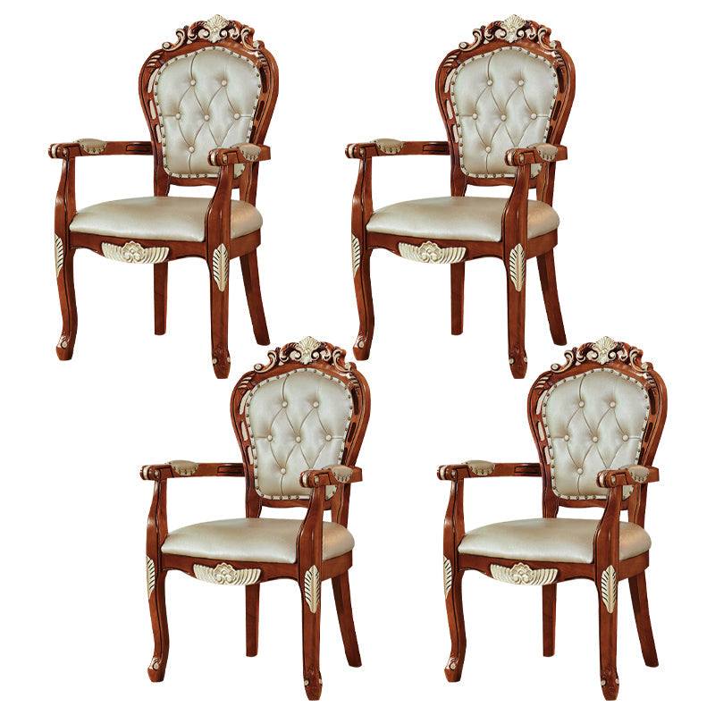 Scandinavian Style Ash Wood Chair Set Kitchen Open Back Dining Arm Chairs Champagne 4 Piece Set Clearhalo ' kitchen&dining_furn' 'Dining Chairs' 'Dining Tables & Seating' 'dining_chair' 'furn' 'furn_dining_chair' 'Furniture' 'furniture_dining_chair' 'Kitchen & Dining Furniture' 'kitchen' 4343340