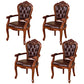 Scandinavian Style Ash Wood Chair Set Kitchen Open Back Dining Arm Chairs Dark Brown 4 Piece Set Clearhalo ' kitchen&dining_furn' 'Dining Chairs' 'Dining Tables & Seating' 'dining_chair' 'furn' 'furn_dining_chair' 'Furniture' 'furniture_dining_chair' 'Kitchen & Dining Furniture' 'kitchen' 4343345