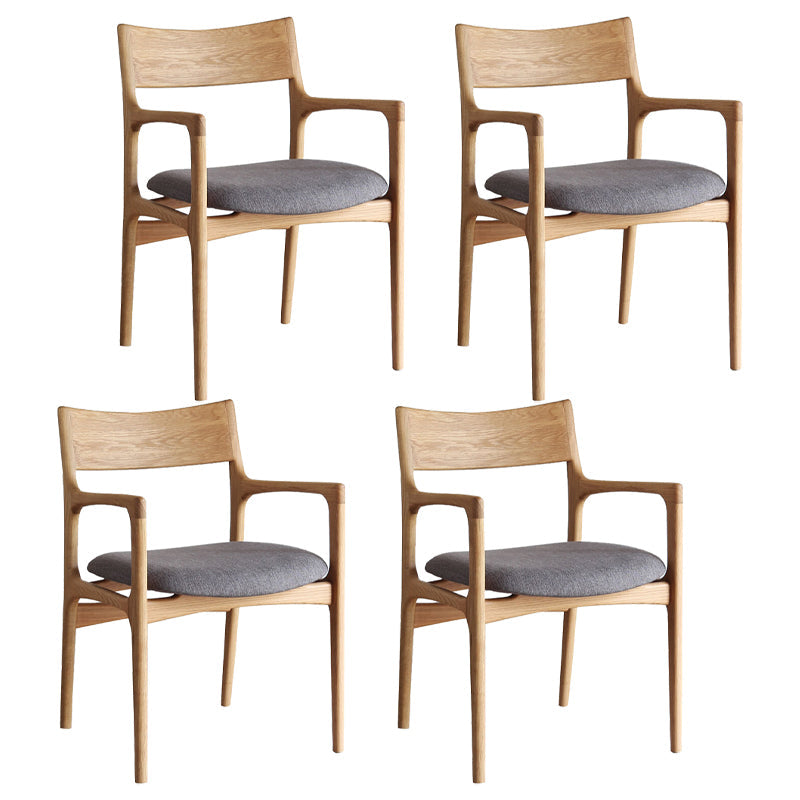 Traditional Style Ash Wood Chair Kitchen Dining Room Open Back Arm Chairs Light Gray 4 Piece Set Clearhalo ' kitchen&dining_furn' 'Dining Chairs' 'Dining Tables & Seating' 'dining_chair' 'furn' 'furn_dining_chair' 'Furniture' 'furniture_dining_chair' 'Kitchen & Dining Furniture' 'kitchen' 4343355