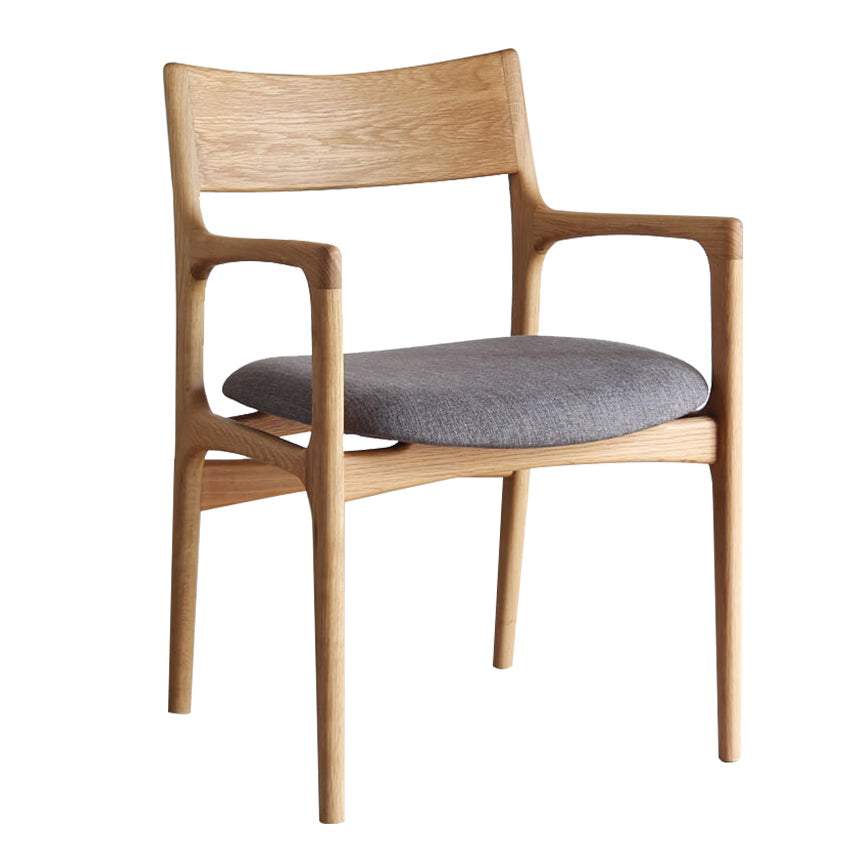 Traditional Style Ash Wood Chair Kitchen Dining Room Open Back Arm Chairs Light Gray 1 Piece Clearhalo ' kitchen&dining_furn' 'Dining Chairs' 'Dining Tables & Seating' 'dining_chair' 'furn' 'furn_dining_chair' 'Furniture' 'furniture_dining_chair' 'Kitchen & Dining Furniture' 'kitchen' 4343356