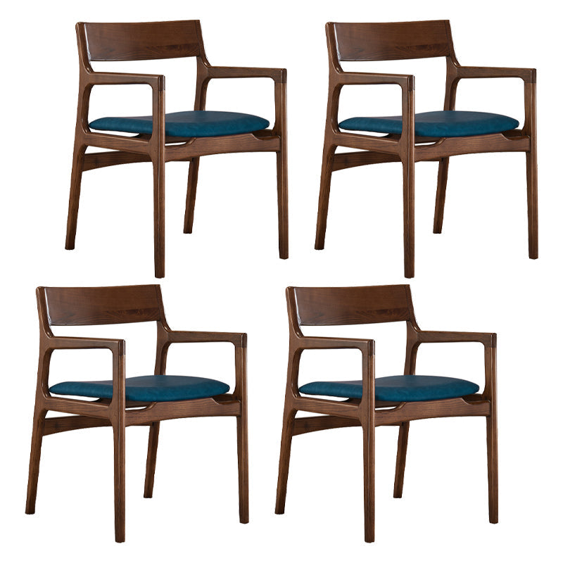 Traditional Style Ash Wood Chair Kitchen Dining Room Open Back Arm Chairs Blue 4 Piece Set Clearhalo ' kitchen&dining_furn' 'Dining Chairs' 'Dining Tables & Seating' 'dining_chair' 'furn' 'furn_dining_chair' 'Furniture' 'furniture_dining_chair' 'Kitchen & Dining Furniture' 'kitchen' 4343362