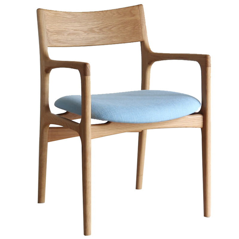 Traditional Style Ash Wood Chair Kitchen Dining Room Open Back Arm Chairs Light Blue 1 Piece Clearhalo ' kitchen&dining_furn' 'Dining Chairs' 'Dining Tables & Seating' 'dining_chair' 'furn' 'furn_dining_chair' 'Furniture' 'furniture_dining_chair' 'Kitchen & Dining Furniture' 'kitchen' 4343364