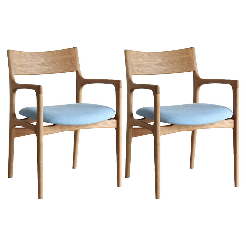 Traditional Style Ash Wood Chair Kitchen Dining Room Open Back Arm Chairs Light Blue 2 Piece Set Clearhalo ' kitchen&dining_furn' 'Dining Chairs' 'Dining Tables & Seating' 'dining_chair' 'furn' 'furn_dining_chair' 'Furniture' 'furniture_dining_chair' 'Kitchen & Dining Furniture' 'kitchen' 4343366