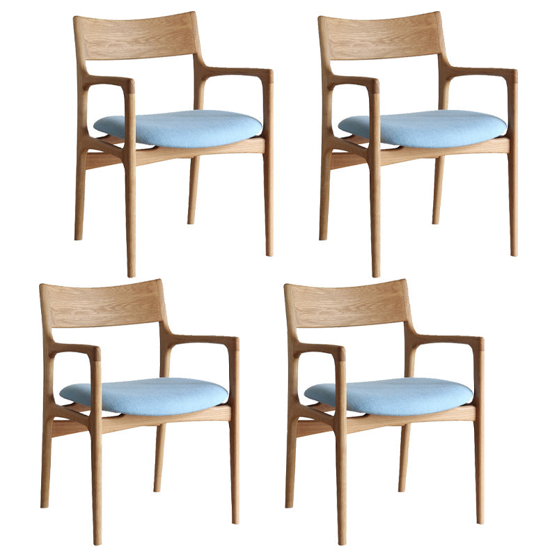 Traditional Style Ash Wood Chair Kitchen Dining Room Open Back Arm Chairs Light Blue 4 Piece Set Clearhalo ' kitchen&dining_furn' 'Dining Chairs' 'Dining Tables & Seating' 'dining_chair' 'furn' 'furn_dining_chair' 'Furniture' 'furniture_dining_chair' 'Kitchen & Dining Furniture' 'kitchen' 4343368