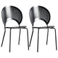 Industrial Style Metal Chairs Dining Room Open Back Side Chair (Set of 2) Black Clearhalo ' kitchen&dining_furn' 'Dining Chairs' 'Dining Tables & Seating' 'dining_chair' 'furn' 'furn_dining_chair' 'Furniture' 'furniture_dining_chair' 'Kitchen & Dining Furniture' 'kitchen' 4343374