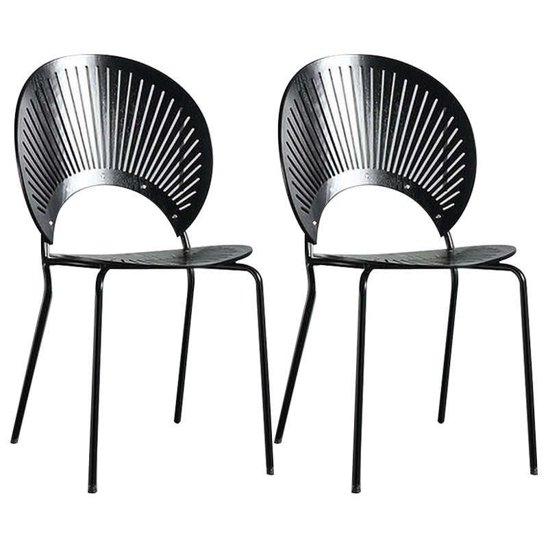 Industrial Style Metal Chairs Dining Room Open Back Side Chair (Set of 2) Black Clearhalo ' kitchen&dining_furn' 'Dining Chairs' 'Dining Tables & Seating' 'dining_chair' 'furn' 'furn_dining_chair' 'Furniture' 'furniture_dining_chair' 'Kitchen & Dining Furniture' 'kitchen' 4343374